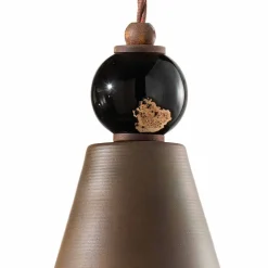 Lampada a sospensione in ferro corten e ceramica Lois Ferroluce
