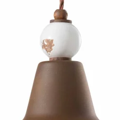 Lampada a sospensione in ferro anticato e ceramica Teresa Ferroluce