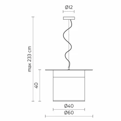 Lampada a Sospensione in Lino Bianco Design a Cilindro, Made in Italy - Magia