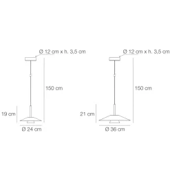 Lampada a Sospensione in Metallo di Diverse Finiture - Mira