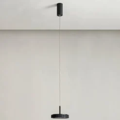 Lampada a Sospensione in Metallo Verniciato Color Nero e Luce LED - Carpino