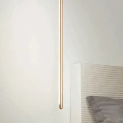 Lampada a Sospensione in Metallo Verniciato Oro con Cavetti Regolabili - Arancio