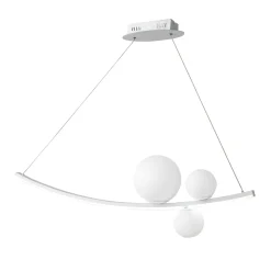 Lampada a Sospensione in Metallo Verniciato e Vetro Soffiato - Pernice