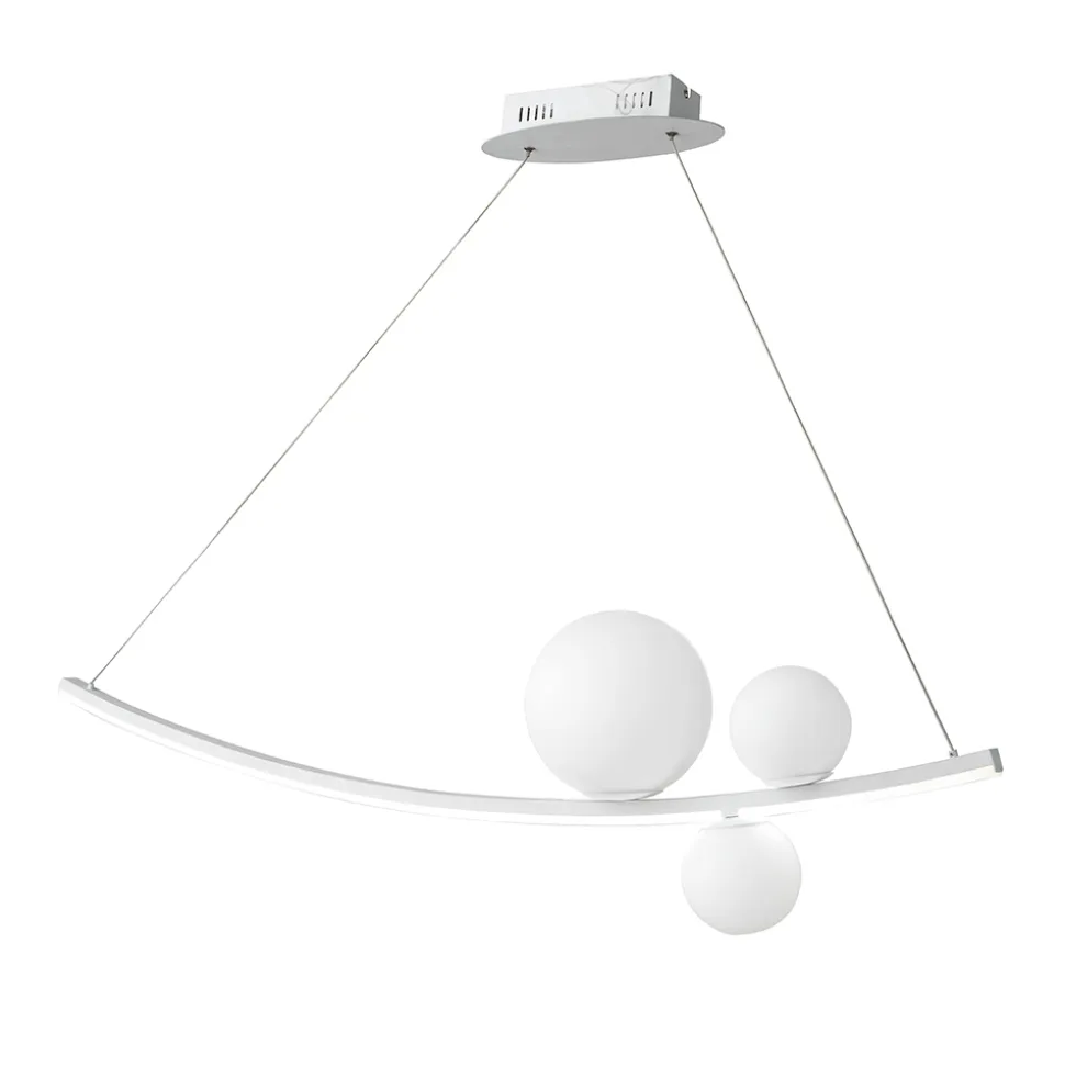 Lampada a Sospensione in Metallo Verniciato e Vetro Soffiato - Pernice