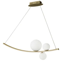 Lampada a Sospensione in Metallo Verniciato e Vetro Soffiato - Pernice