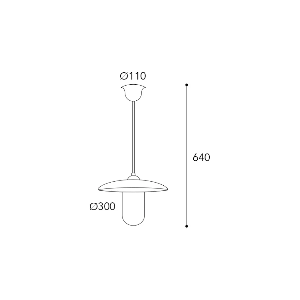 Lampada a Sospensione in Ottone, Vetro e IP44 Made in Italy - Drago