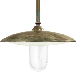 Lampada a Sospensione in Ottone, Vetro e IP44 Made in Italy - Drago