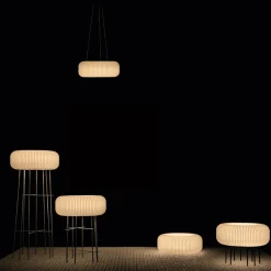 Lampada a Sospensione in Polietilene Color Alabastro Made in Italy - Disco
