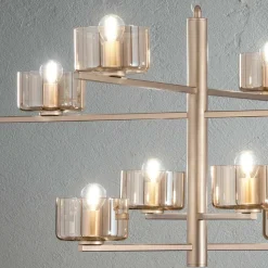 Lampada a Sospensione in Vetro Soffiato con Struttura in Metallo - Angelico
