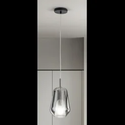 Lampada a Sospensione in Vetro e Filo Trasparente Made in Italy - Trilly