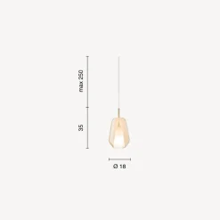 Lampada a Sospensione in Vetro e Filo Trasparente Made in Italy - Trilly