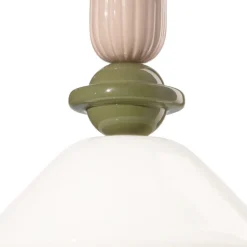 Lampada a Sospensione in Vetro e Ceramica Colorata Made in Italy - Lariat