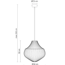 Lampada a Sospensione in Vetro Bianco in Filigrana Design a Punta - Caravan