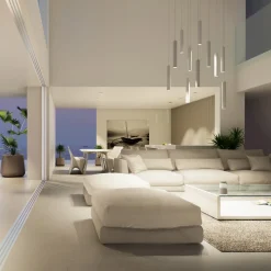 Lampada a Sospensione Led Decorativa in Alluminio Bianco o Nero - Rebolla