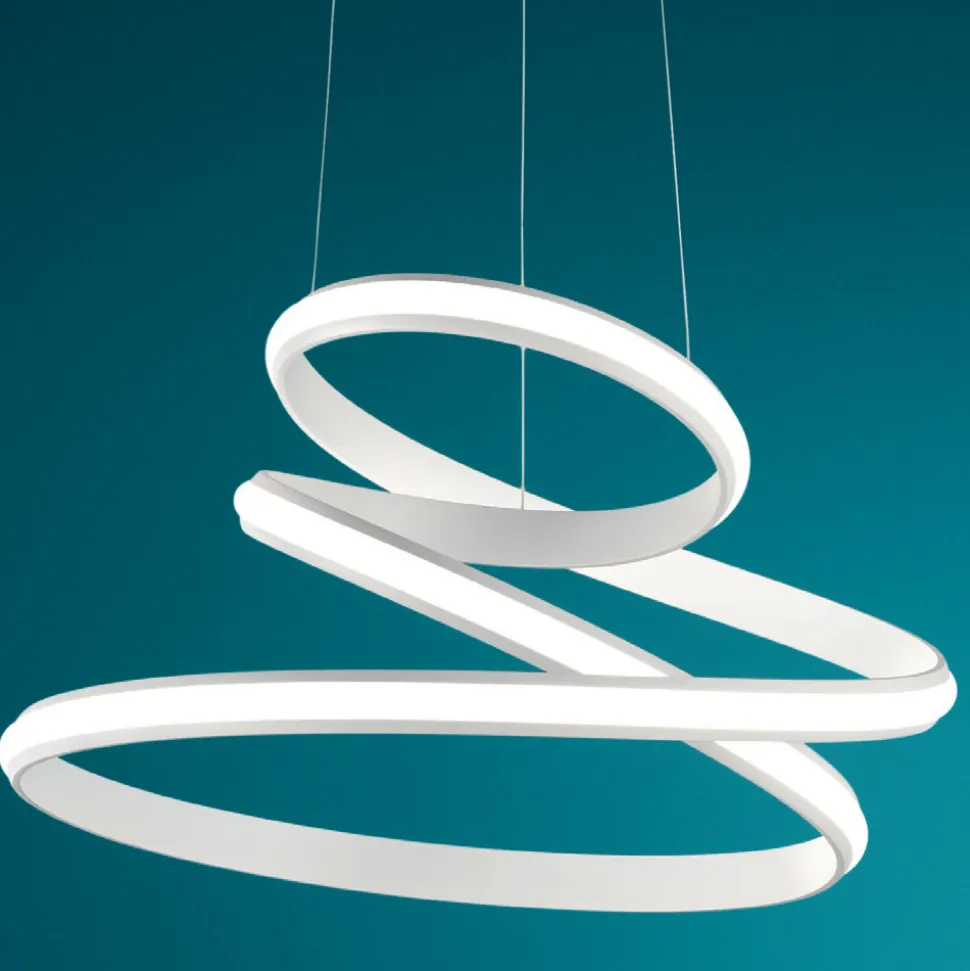 Lampada a Sospensione LED in Metallo Verniciato Bianco o Silver - Rivolta