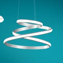 Lampada a Sospensione LED in Metallo Verniciato Bianco o Silver - Rivolta