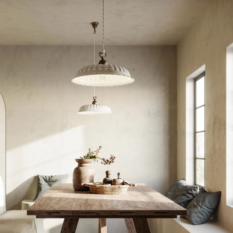 Lampada a sospensione liberty in ceramica Ø42 Anita Il Fanale
