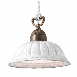 Lampada a sospensione liberty in ceramica Ø22 Anita Il Fanale, made in Italy