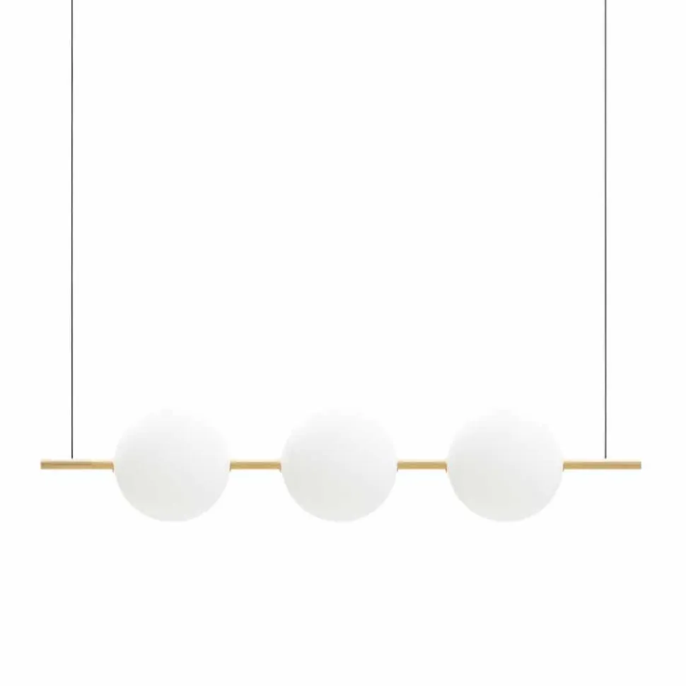 Lampada a Sospensione 3 Luci in Ottone e Vetro 2 Finiture - Alma by Il Fanale