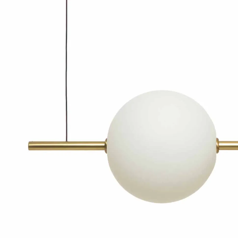 Lampada a Sospensione 3 Luci in Ottone e Vetro 2 Finiture - Alma by Il Fanale