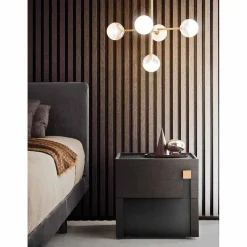Lampada a Sospensione 5 Luci in Ottone Naturale e Vetro - Molecola by Il Fanale