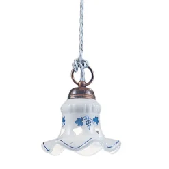 Lampada a Sospensione 3 Luci Vintage Artigianale Ferro e Ceramica - Chieti