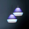 Lampada a Sospensione Moderna con Paralume in Cotone Blu Made in Italy - Soya