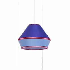 Lampada a Sospensione Moderna con Paralume in Cotone Blu Made in Italy - Soya