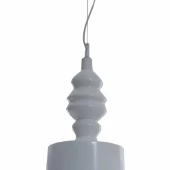 Lampada a Sospensione Paralume in Ceramica Bianco Lucido di Design - Cadabra