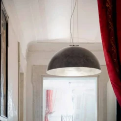 Lampada a sospensione piccola in acciaio Moonlight di Aldo Bernardi