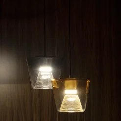 Lampada a Sospensione realizzata in Metallo e Vetro Made in Italy - Think