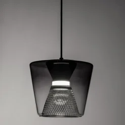 Lampada a Sospensione realizzata in Metallo e Vetro Made in Italy - Think