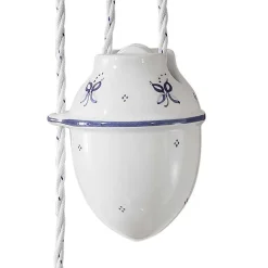Lampada a Sospensione Saliscendi in Ceramica Decorata 2 Misure - Asti