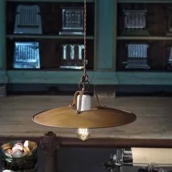 Lampada a sospensione stile industriale artigianale Ferroluce