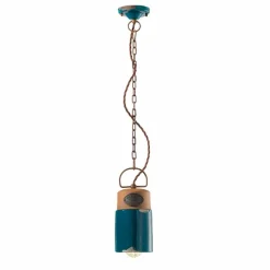 Lampada a sospensione stile industriale ceramica e ferro Stephanie