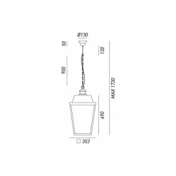 Lampada a sospensione stile industriale Quadro Il Fanale