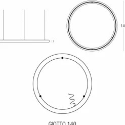 Lampada a Sospensione Tonda a LED in Polietilene Made in Italy - Slide Giotto