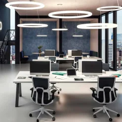 Lampada a Sospensione Tonda a LED in Polietilene Made in Italy - Slide Giotto