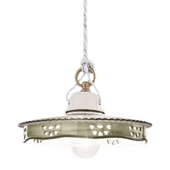 Lampada a Sospensione Vintage Ceramica e Ferro Fatta a Mano - Alessandria