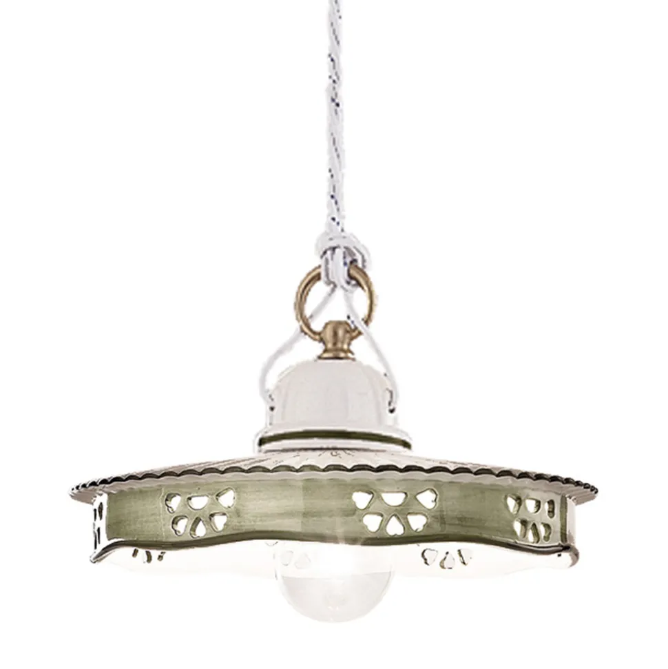 Lampada a Sospensione Vintage Ceramica e Ferro Fatta a Mano - Alessandria