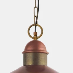 Lampada a Sospensione Vintage in Ottone e Rame con Catena - Borgo by Il Fanale
