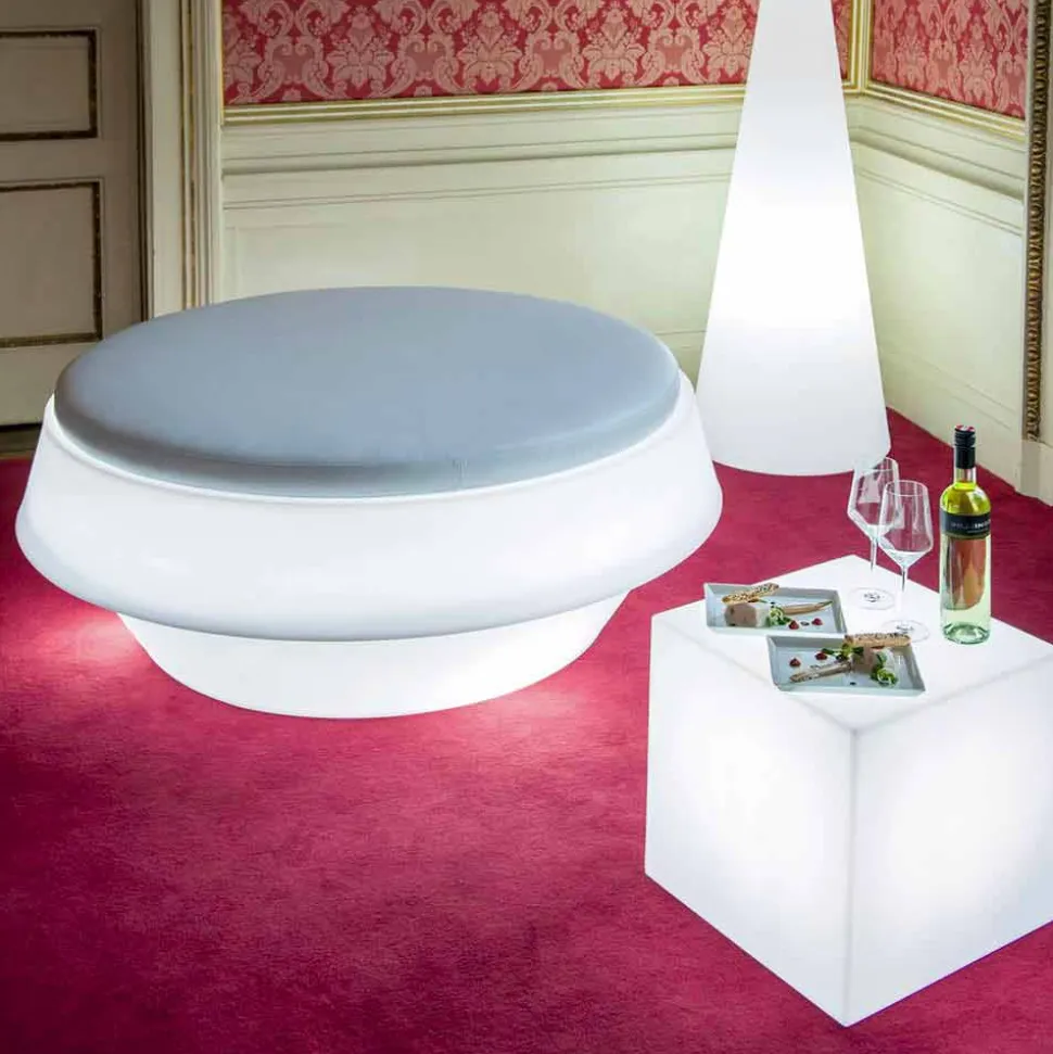 Lampada bianca da tavolo / da terra Slide Cubo, made in Italy