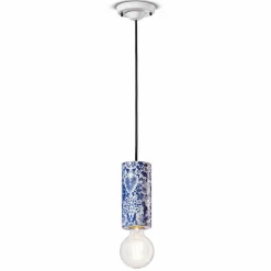 Lampada Cilindrica a Sospensione Ceramica Colorata Made in Italy – Ferroluce Pi