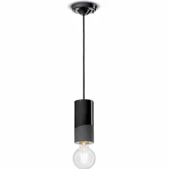 Lampada Cilindrica a Sospensione Ceramica Colorata Made in Italy – Ferroluce Pi