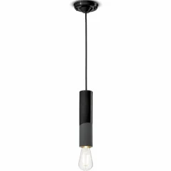 Lampada Cilindrica a Sospensione Ceramica Colorata Made in Italy – Ferroluce Pi