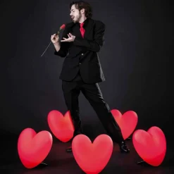 Lampada cuore da tavolo luminosa Slide Love colorata fatta in Italia