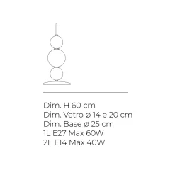 Lampada da Appoggio a Tre Lumi in Vetro e Metallo Made in Italy - Lumira