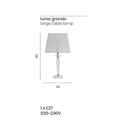 Lampada da Appoggio Classica in Vetro Lavorato a Mano Italiano - Malesia
