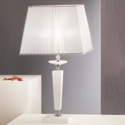 Lampada da Appoggio Classica in Vetro Lavorato a Mano Italiano - Malesia