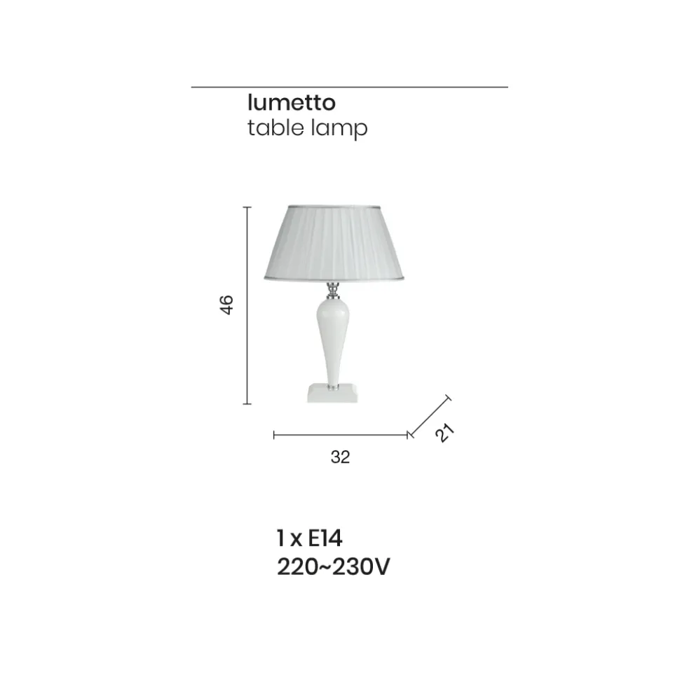 Lampada da Appoggio Classica in Vetro Italiano Fatto a Mano - Rapallo